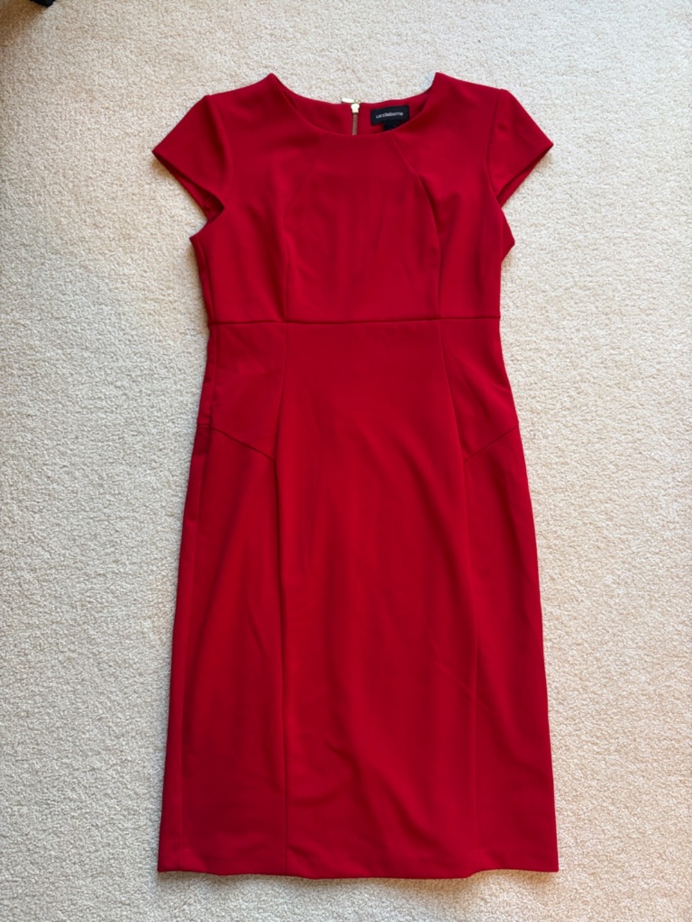 Liz Claiborne Red Cap-Sleeve Sheath Dress